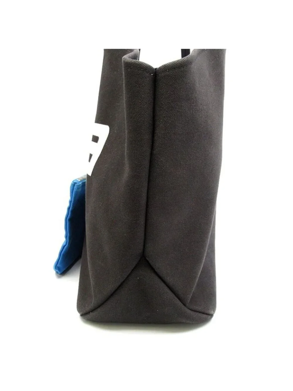 Prada Tote Canvas Leather Shoulder Bag Black